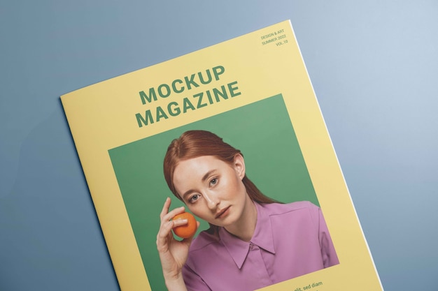 Magazine in studio mockup