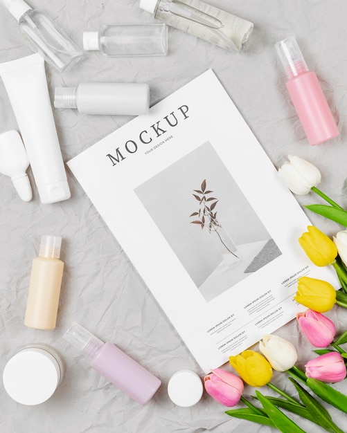 Magazine with natural ingredients mockup