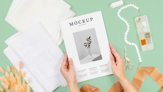 PSD magazine with natural ingredients mockup