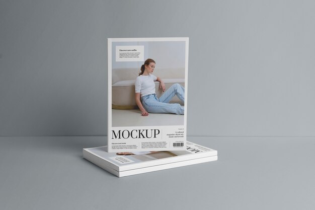 PSD magazines in studio mockup