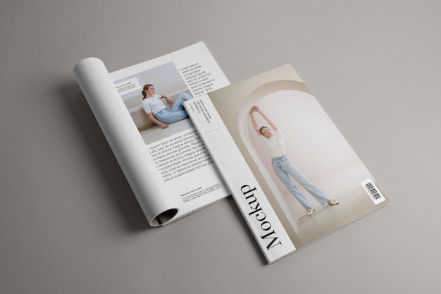 Magazines in studio mockup