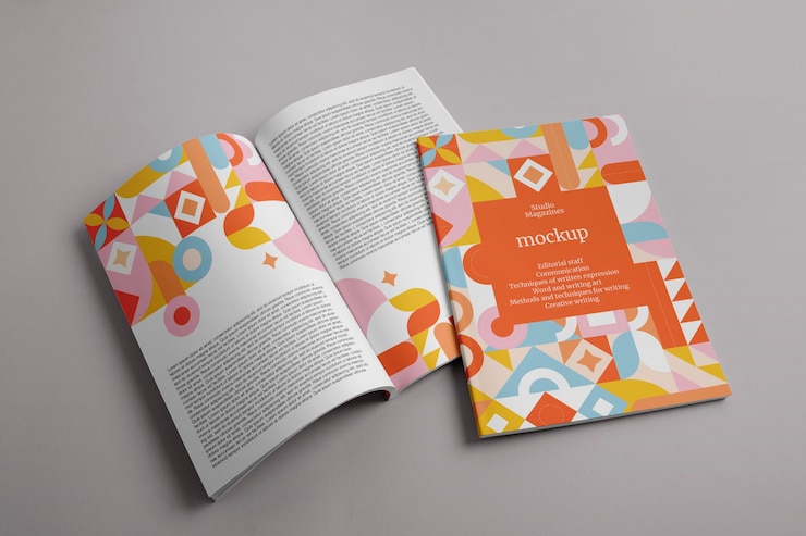 PSD magazines in studio mockup