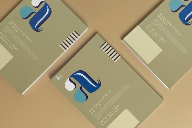 magazines in studio mockup