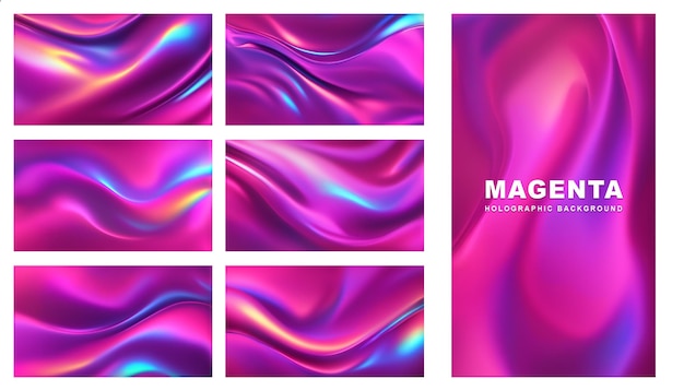 Magenta holograficzny zestaw tła