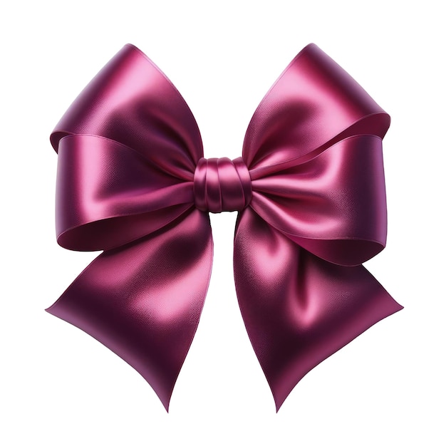 PSD magenta satin silk bow isolated