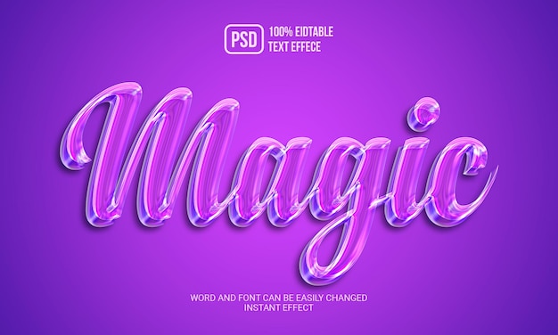 Stile di effetto di testo modificabile magico 3d