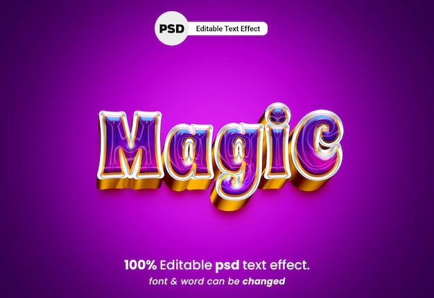 PSD effetto di testo modificabile magico 3d