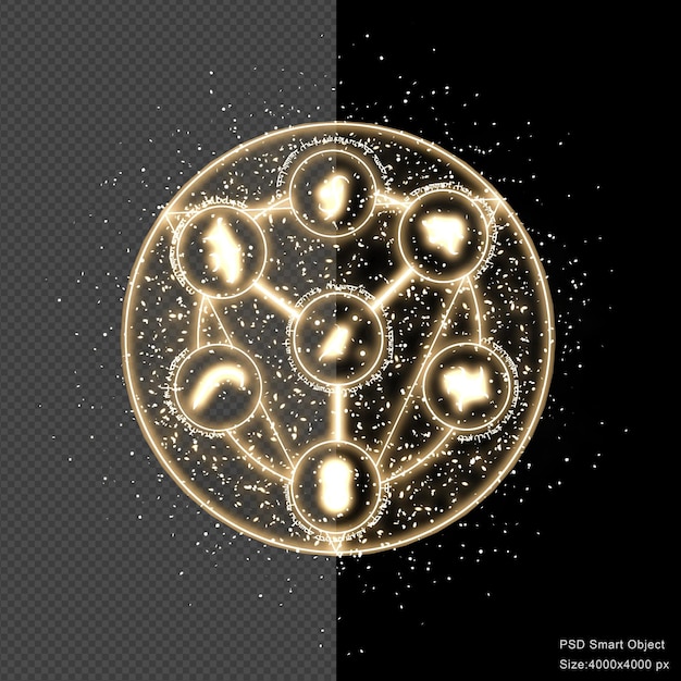 Magic circle effect isolated 3d render