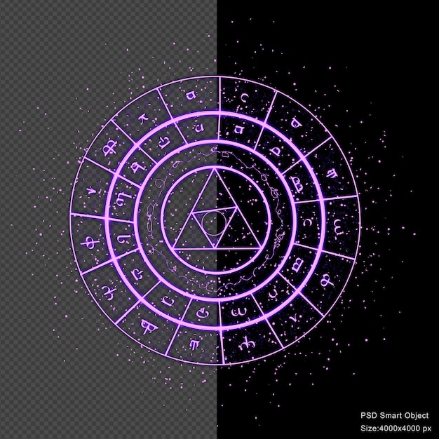 PSD magic circle effect isolated 3d render