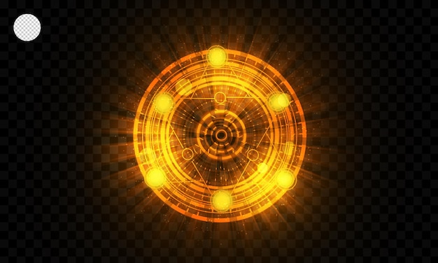 Magic circle light effect with transparent