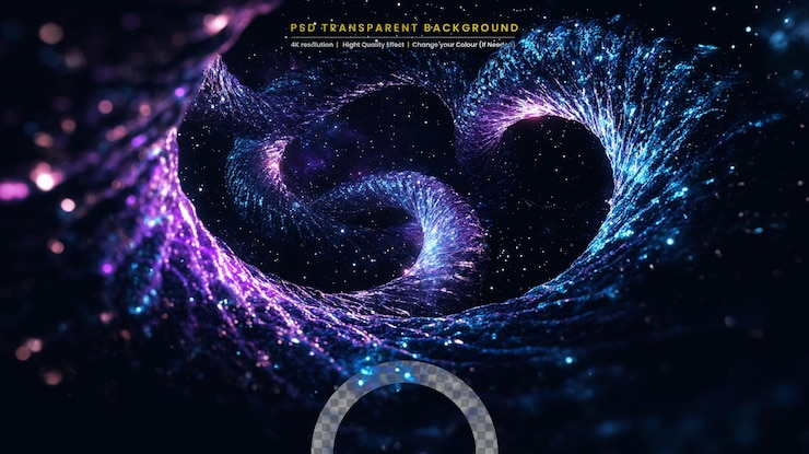 PSD magic glowing trails of particles