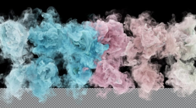 Magic pastel color puffs of smoke 3d render abstract fog background