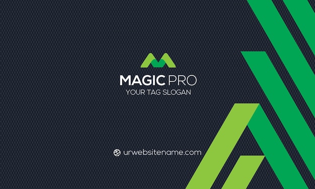 Magic Pro visitekaartje met groen geometrisch ontwerp