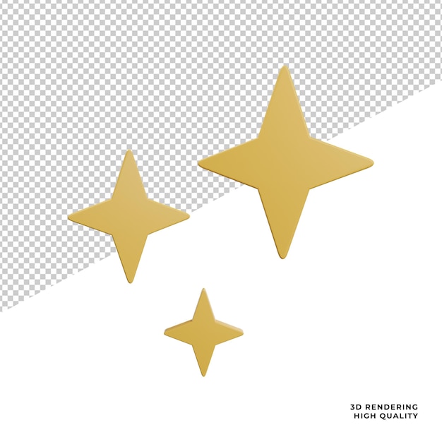 PSD magic star show element front view 3d rendering illustration on transparent background