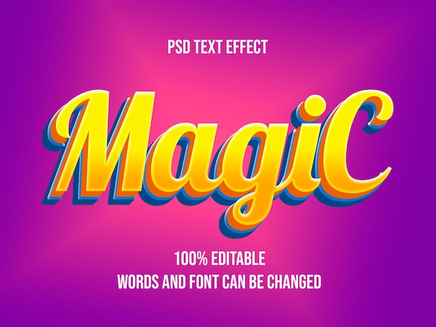 Magic text effect editable