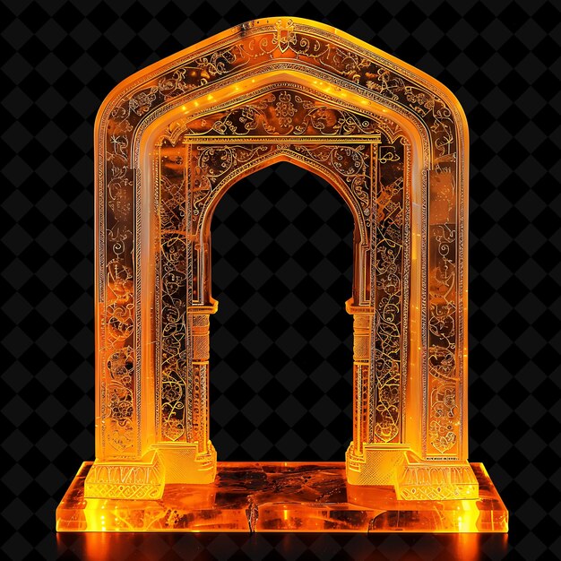 magical moroccan archway with intricate mosaics and arabic c png y2k shape neon color collection