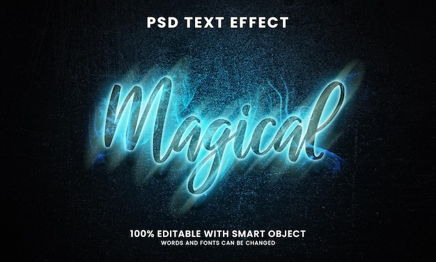 Magical text effect template with smoke