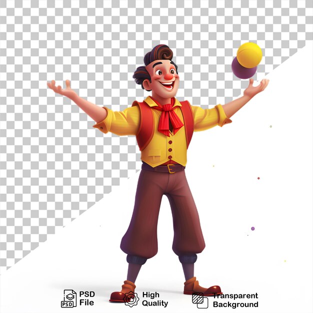 PSD magician cartoon character isolated on white background include png file