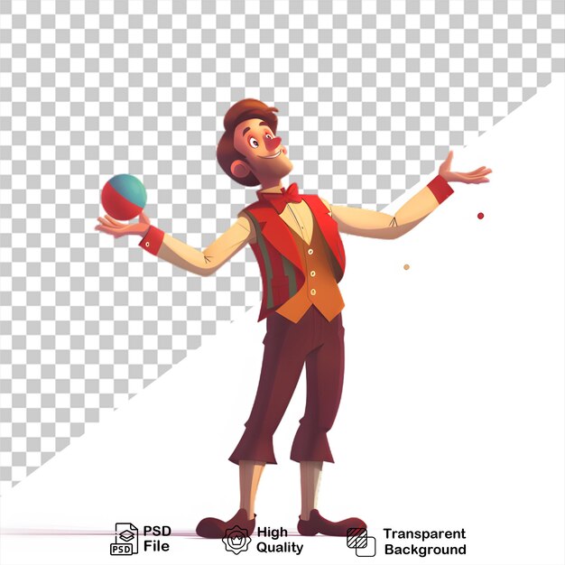 PSD magician cartoon character isolated on white background include png file