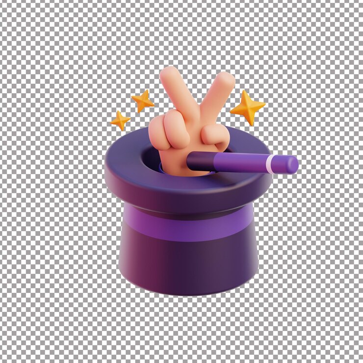 PSD magiczna sztuczka 3d renderowany plik