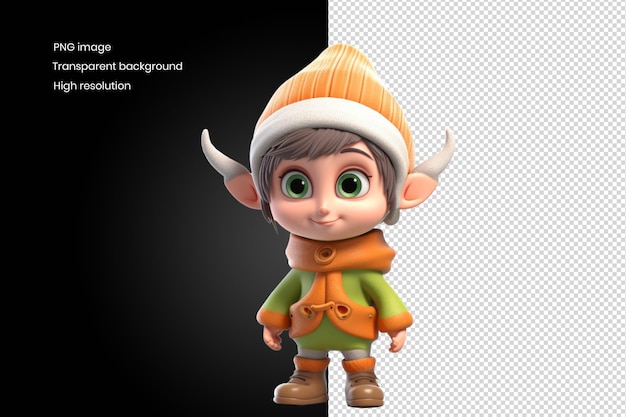 PSD magische 3d elf wonderland stripfiguur genot