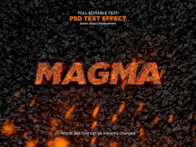magma fire text effect mockup