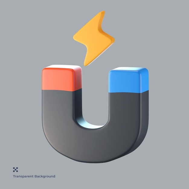 Magnet 3d icon illustration