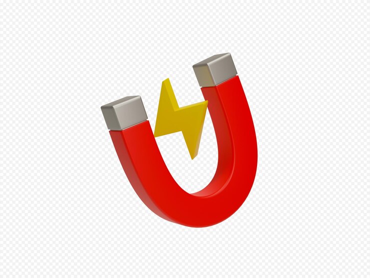 PSD magnet 3d icon with white background