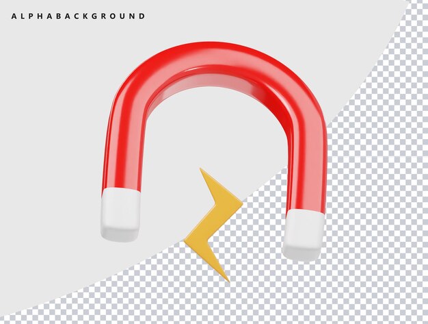 Magnet icon 3d render illustration