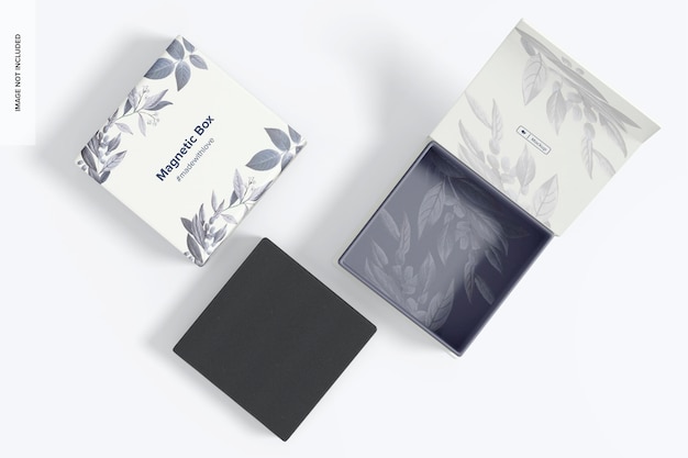 magnetic boxes mockup, top view