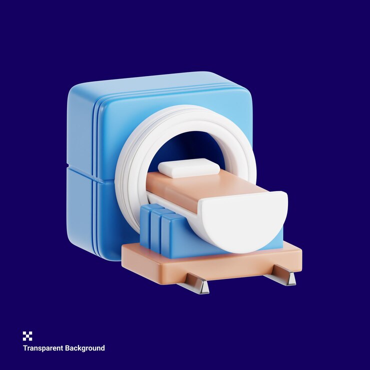 PSD magnetische resonantie beeldvorming mri machine 3d icoon