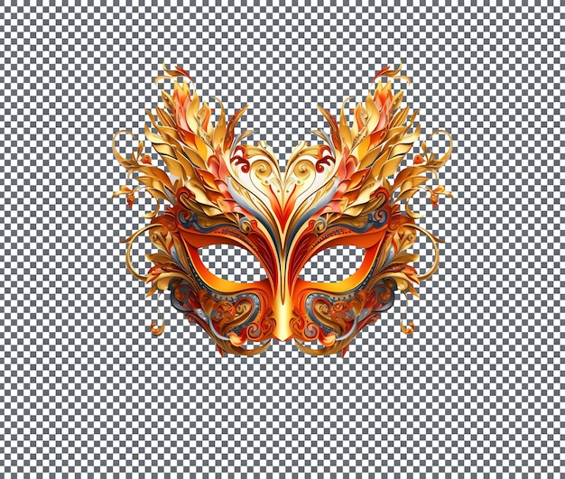 PSD magnificent and beautiful carnival mask isolated on transparent background