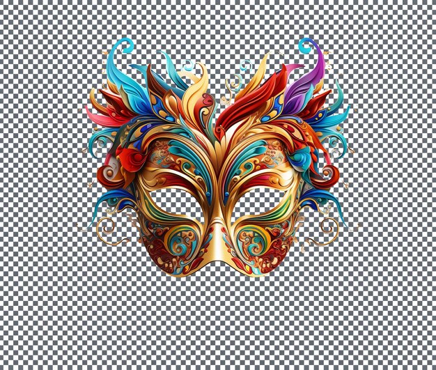 PSD magnificent and beautiful carnival mask isolated on transparent background