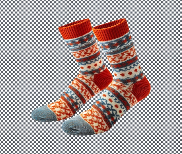 PSD magnificent blend fair isle socks izolowane na przezroczystym tle