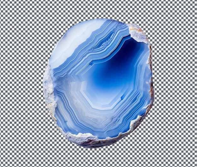 PSD magnificent blue lace agate isolated on transparent background