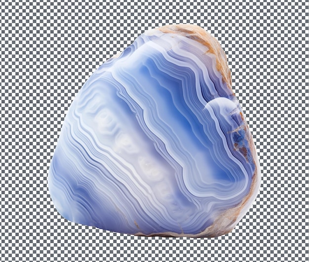 PSD magnificent blue lace agate isolated on transparent background