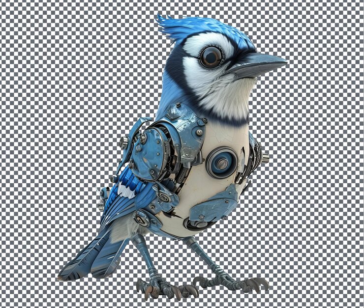 PSD magnificent bluejay isolated on transparent background