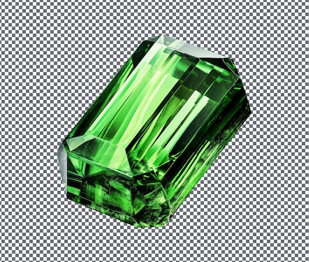 Magnificent chrome tourmaline isolated on transparent background