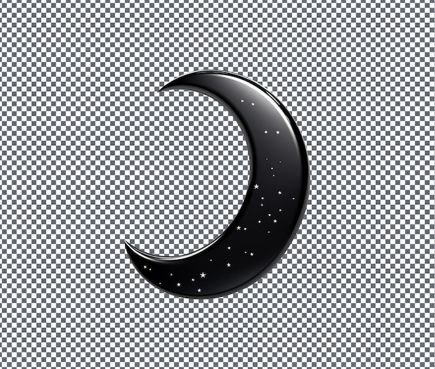 Magnificent Crescent Moon Mobile 3D Model isolated on transparent background