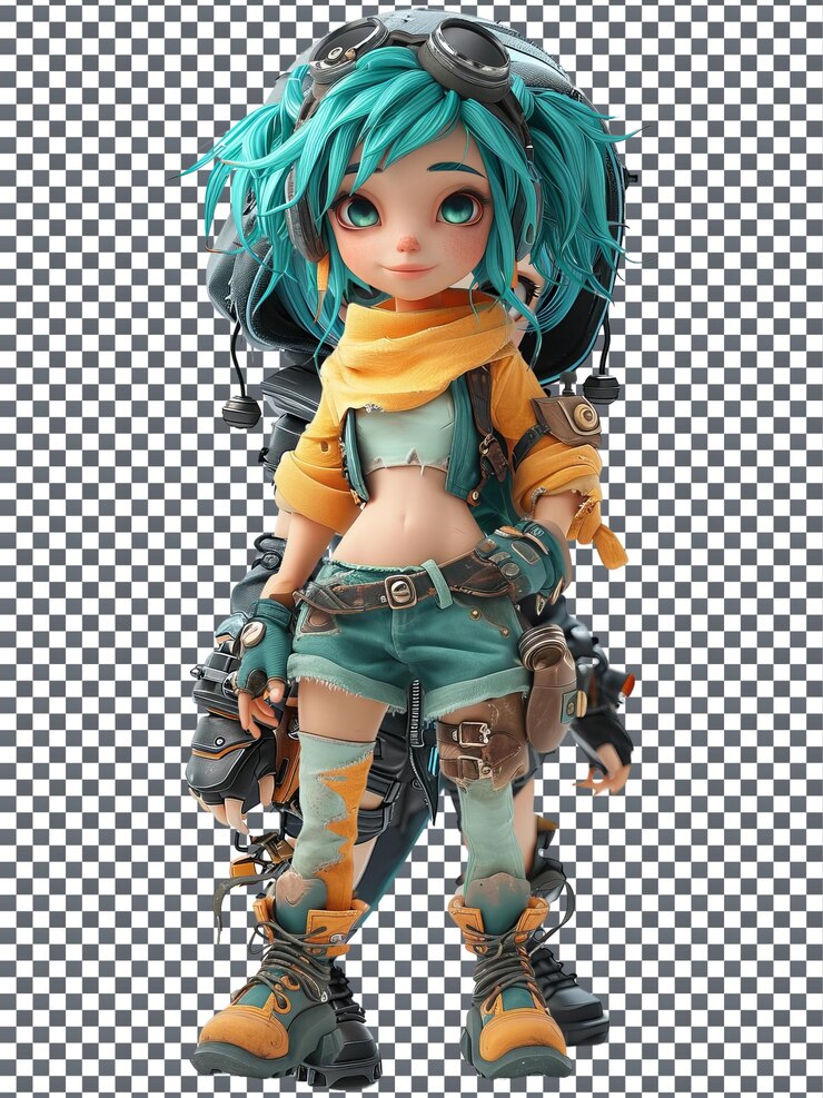 PSD magnificent cute character isolated on transparent background