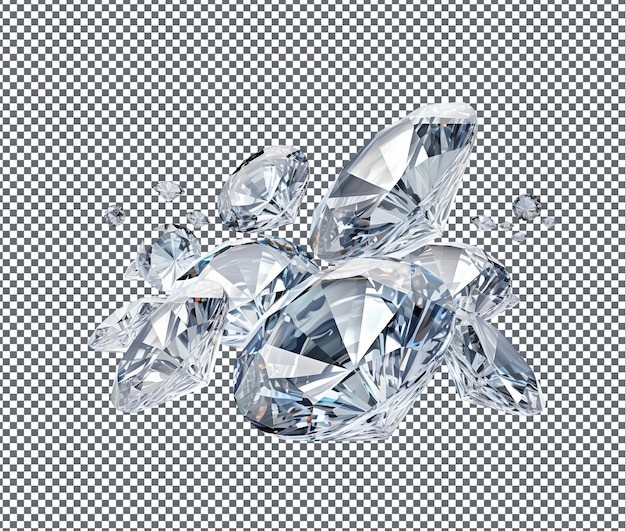 PSD magnificent diamond drizzles isolated on transparent background