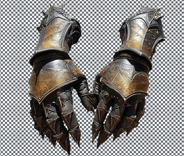 PSD magnificent draconic talon gauntlets isolated on transparent background