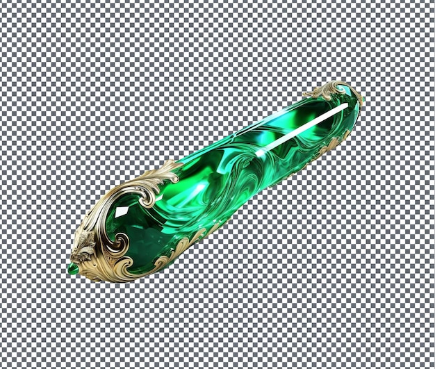 PSD magnificent emerald scroll isolated on transparent background