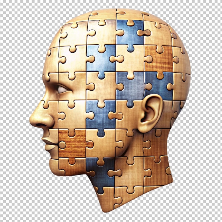PSD magnificent escheresque mind puzzle isolated on transparent background