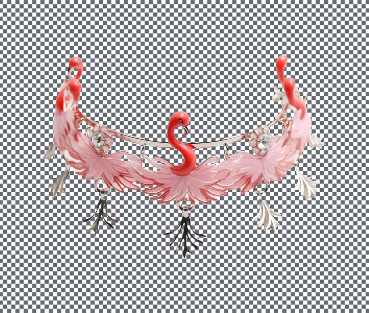 PSD magnificent flamingo choker isolated on transparent background
