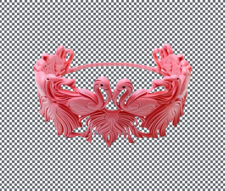 PSD magnificent flamingo choker isolated on transparent background