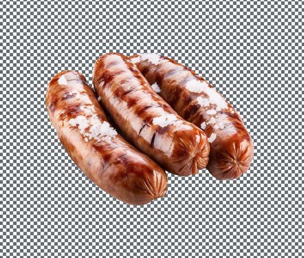 PSD magnificent and fresh winter sausages isolated on transparent background