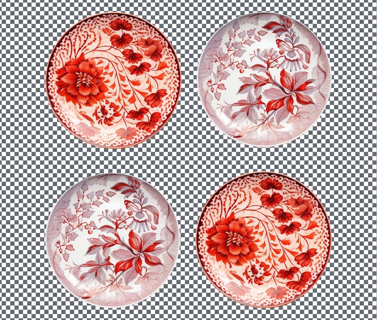 PSD magnificent hand plates painted isolated on transparent background