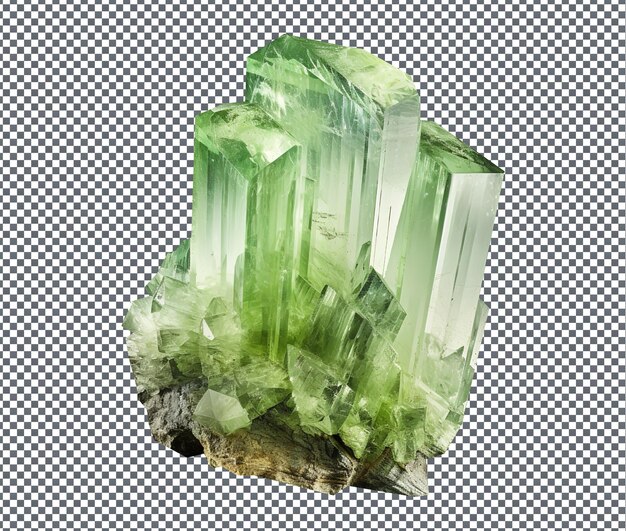 Magnificent hiddenite isolated on transparent background