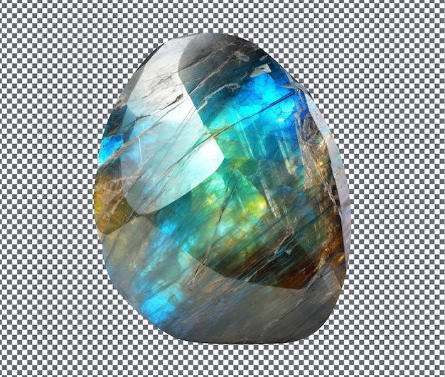 Magnificent labradorite isolated on transparent background